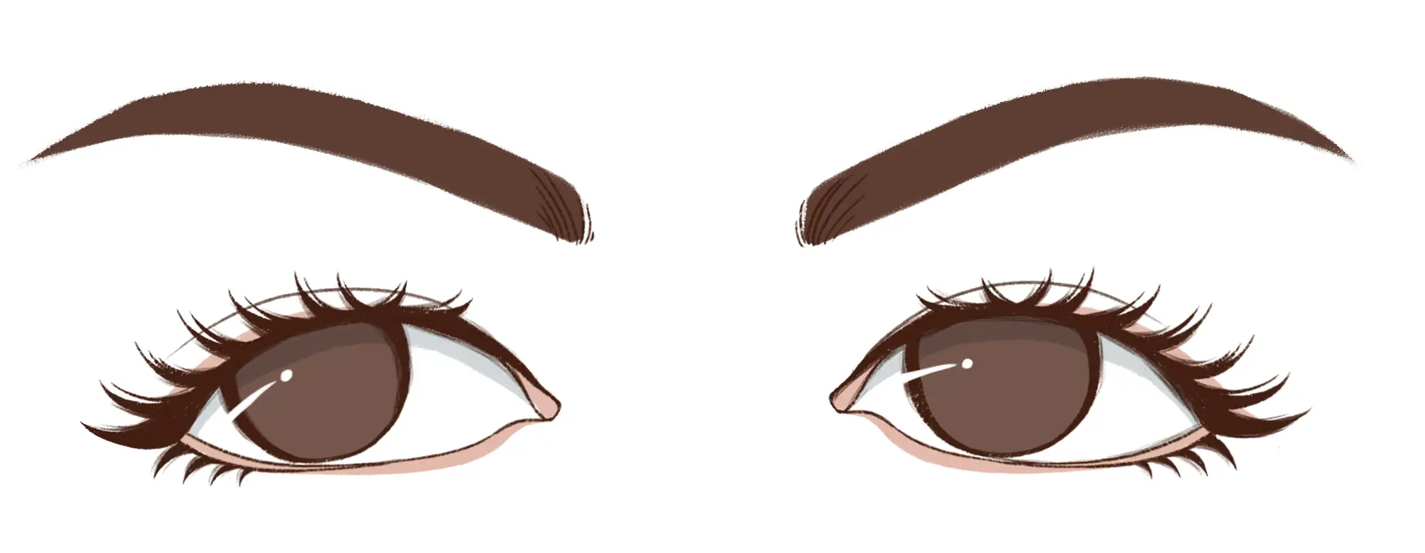 downturned eyes